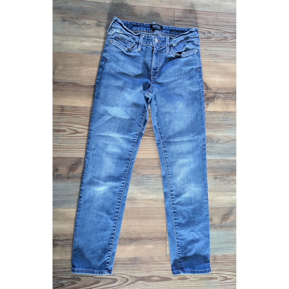 Buffalo David Button Gemma Mid Rise Slim Medium Wash Skinny Denim Jeans